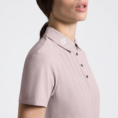 Cavalleria Toscana SS26 CT Jacquard Jersey Insert Women's Short-Sleeve Training Polo