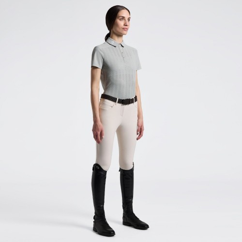 Cavalleria Toscana SS26 CT Jacquard Jersey Insert Women's Short-Sleeve Training Polo
