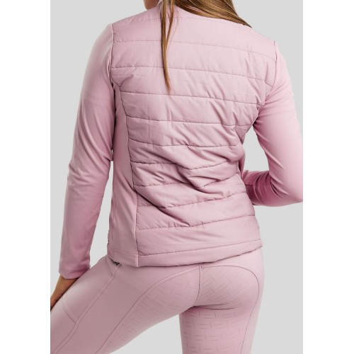 Montar SS26 MoLila Hybrid Jacket with Champagne Crystal Tape and Crystals, Candy Pink