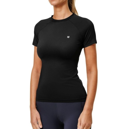 Equestrian Stockholm Black Dynamic Short Sleeve Base Layer Top
