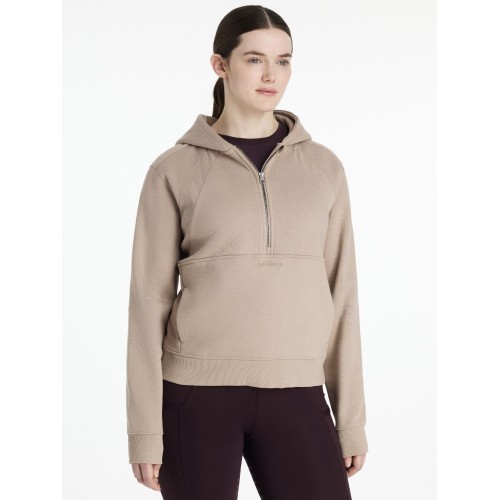 LeMieux AW25 Henrietta Hoodie with half zip Almond