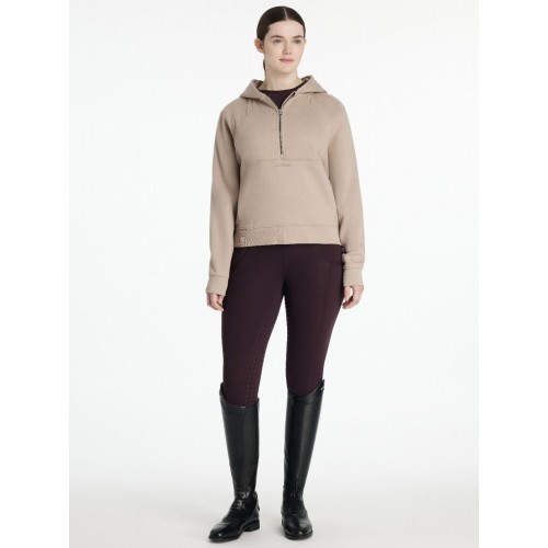LeMieux AW25 Henrietta Hoodie with half zip Almond