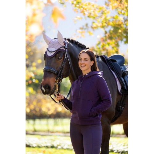 LeMieux AW25 Henrietta Hoodie Juniper with half zip Juniper