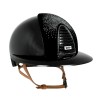 Kep Italia Cromo 2.0 Diamond Black Polo Nebula Silver Swarovski Frame  Cognac Chin Strap
