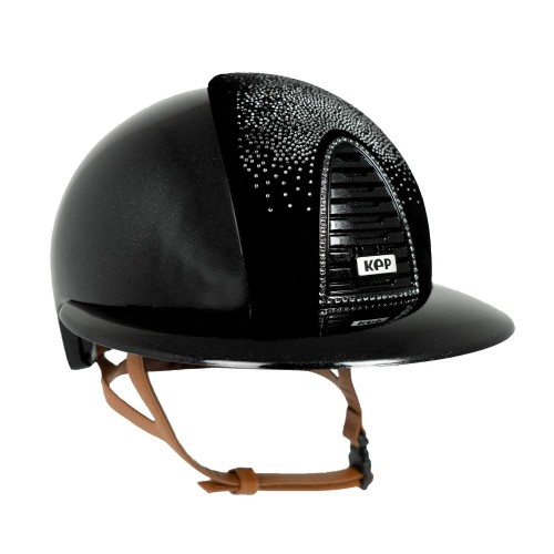 Kep Italia Cromo 2.0 Diamond Black Polo Nebula Silver Swarovski Frame  Cognac Chin Strap