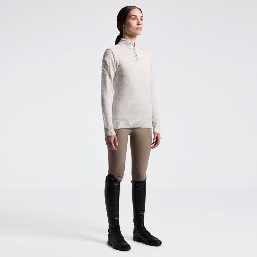 Cavalleria Toscana FW25 CT Pure Wool Women's Half-Zip Turtleneck Sweater
