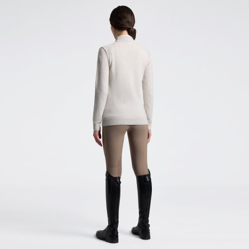 Cavalleria Toscana FW25 CT Pure Wool Women's Half-Zip Turtleneck Sweater