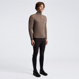 Cavalleria Toscana FW26 CT Pure шерстяной с короткой молнией водолазка свитер мужской