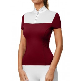 Equestrian Stockholm Merlot Revenew турнирная рубашка с коротким рукавом