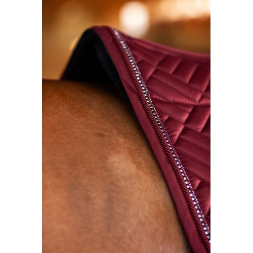 Equestrian Stockholm FW25 Holiday Dressage Saddle Pad Vegan Fur Crystal Bordeaux