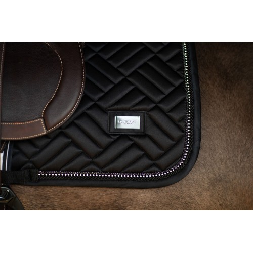 Equestrian Stockholm FW25 Holiday Spring Saddle Pad Vegan Fur Crystal Black