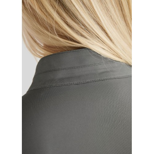 Montar SS26 MoPearl Pintuck Short-Sleeve Polo Grey