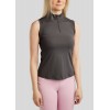 Montar SS26 MoPearl Pintuck Sleeveless Polo Slate Grey