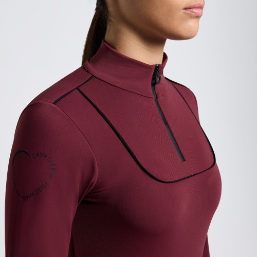 Cavalleria Toscana FW25 CT L/S Warm Jersey w/Piping Training Polo Women's