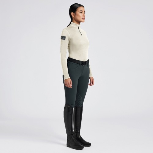 Cavalleria Toscana FW'24 CT Tech Wool Half Zip Training Turtleneck Shirt for Women