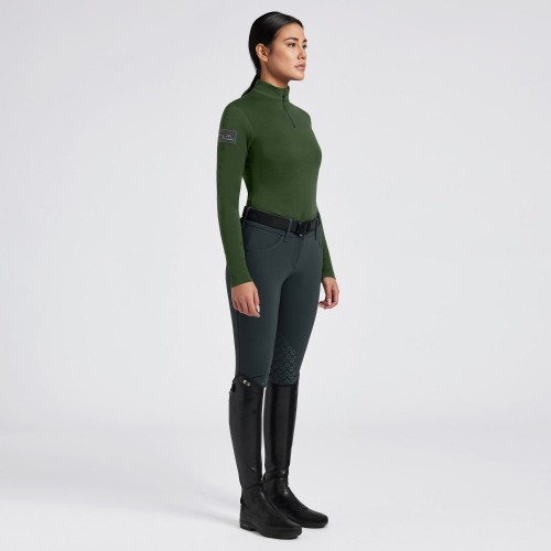 Cavalleria Toscana FW'24 CT Tech Wool Half Zip Training Turtleneck Shirt for Women