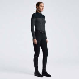 Cavalleria Toscana FW26 CT L/S Tech Striped шерстяной с короткой тренировочный на молнии женское поло