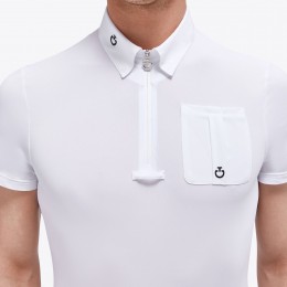 Cavalleria Toscana FW'23 CT Piquet S/S турнирный молнией поло джерси логотип Pocket мужской