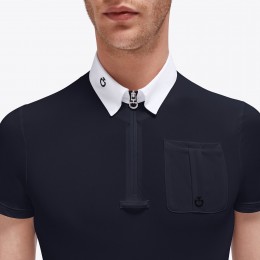 Cavalleria Toscana FW'23 CT Piquet S/S турнирный молнией поло джерси логотип Pocket мужской