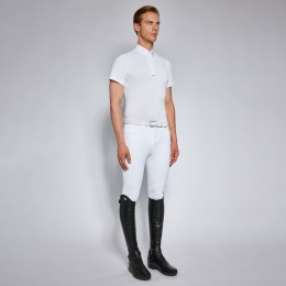 Cavalleria Toscana SS'24 CT Tech Piqué S/S турнирный Button мужское поло турнирная рубашка