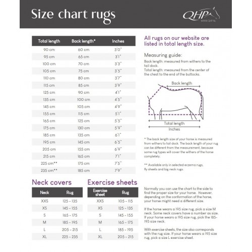 QHP FW25 Rain blanket 1200D Turnout Collection Fleece