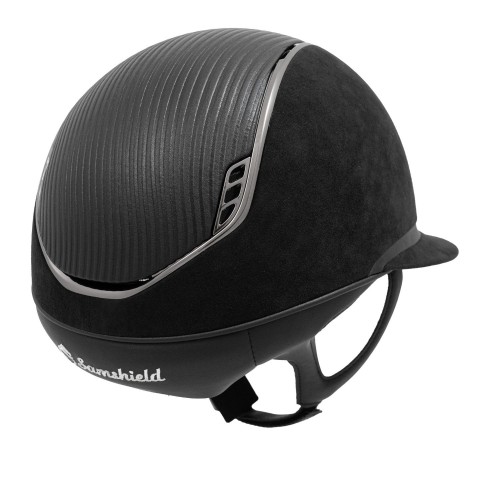 Samshield 2.0 Miss Shield Black Alcantara Leather Top Frontal Band Chrome Black