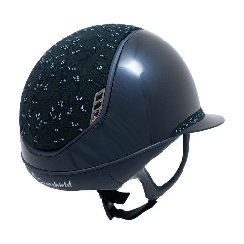 Samshield 2.0 Miss Shield Glossy Blue Crystal Leaf Top Frontalband Trim Matt Crystal Fabric Paradise Shine Blazon