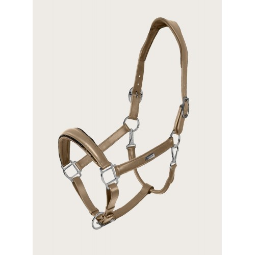 Equestrian Stockholm Glimmer Anatomical Leather Halter Sand