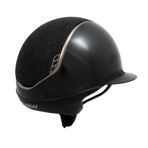 Samshield 2.0 Miss Shield Glossy Black Crystal Fabric Top Frontalband Chrome Black Blazon Trim + 5 SW Crystal Black