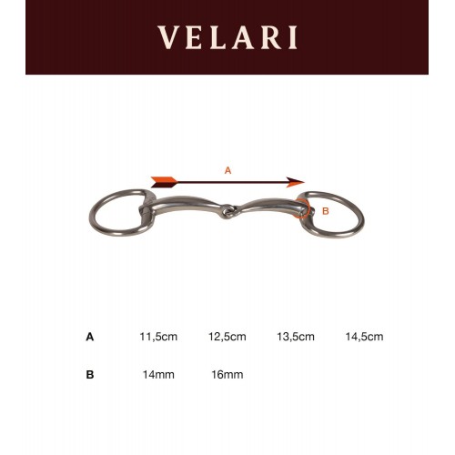 Velari Single-Jointed Eggbutt Snaffle Bit Sweet Iron 16 mm