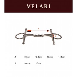 Velari двусоставный с полными щёчными частями трензель Stainless Steel 14mm