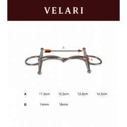 Velari Single-составной с полными щёчными частями трензель Stainless Steel 14 мм