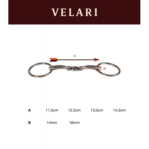 Velari Double Jointed Loose Ring Snaffle Sweet Copper 14 mm