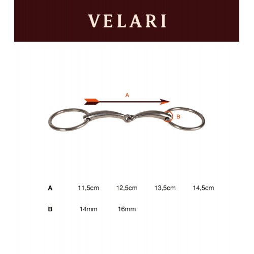 Velari Single-Jointed Loose Ring Snaffle Stainless Steel 14 mm