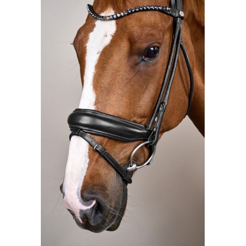 Dyon Round-Stitched Bridle with Wide Noseband of Soft Leather