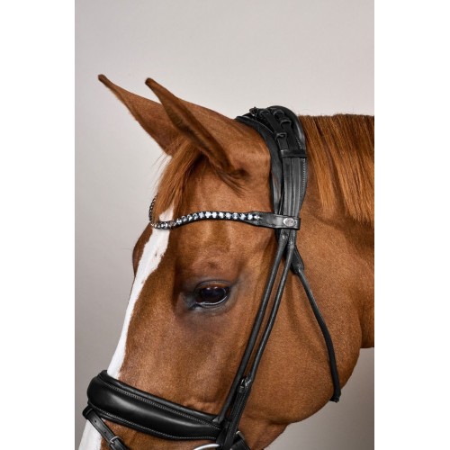 Dyon Round-Stitched Bridle with Wide Noseband of Soft Leather