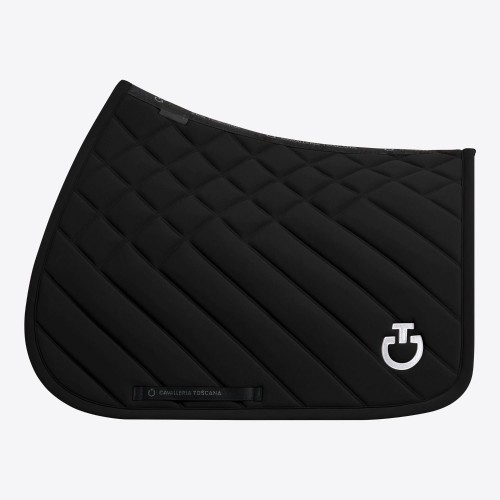 Cavalleria Toscana FW25 CT Diamonds and Lines Quilted Jumping Saddle Pad