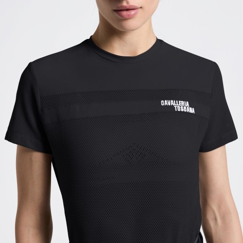 Cavalleria Toscana SS26 CT Perforated Insert S/S Women's T-Shirt