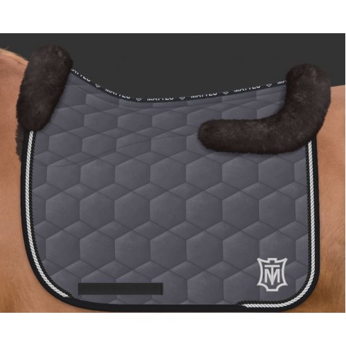 Mattes Half-Lined Velvet Saddle Pad Schiefer